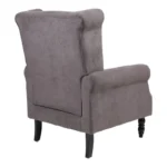 Πολυθρόνα Piore ανθρακί ύφασμα και πόδι rubberwood σε μαύρη απόχρωση - Image 3