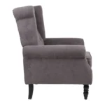 Πολυθρόνα Piore ανθρακί ύφασμα και πόδι rubberwood σε μαύρη απόχρωση - Image 4