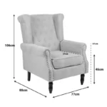 Πολυθρόνα Piore ανθρακί ύφασμα και πόδι rubberwood σε μαύρη απόχρωση - Image 7