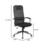 Καρέκλα γραφείου Lord I ύφασμα σε μαύρη απόχρωση-πόδι χρωμίου μεταλλικό - Image 2