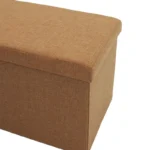 Σκαμπό-μπαούλο Greatness ύφασμα μπεζ 76x38x38εκ - Image 3