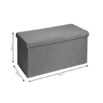 Σκαμπό-μπαούλο Greatness ύφασμα μπεζ 76x38x38εκ - Image 2