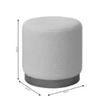 Σκαμπό Dash μπουκλέ κρεμ-χρυσό Φ35x35εκ - Image 2