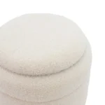 Σκαμπό-μπαούλο Dazzle μπουκλέ cream-χρυσό Φ36x44εκ - Image 3