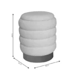 Σκαμπό-μπαούλο Dazzle μπουκλέ cream-χρυσό Φ36x44εκ - Image 2