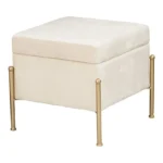 Σκαμπό-μπαούλο Panton βελούδο κρεμ-χρυσό - Image 4