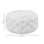 Σκαμπό-πουφ Ferdia βελούδο κρεμ Φ59x28.5εκ - Image 2