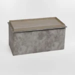 Σκαμπό-μπαούλο Koper βελούδο σε μπεζ απόχρωση - Image 3