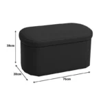 Σκαμπό-μπαούλο Otto ύφασμα μπουκλέ σε ανθρακί απόχρωση - Image 2