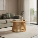 Τραπέζι σαλονιού Domonic mdf/pw σε φυσική απόχρωση