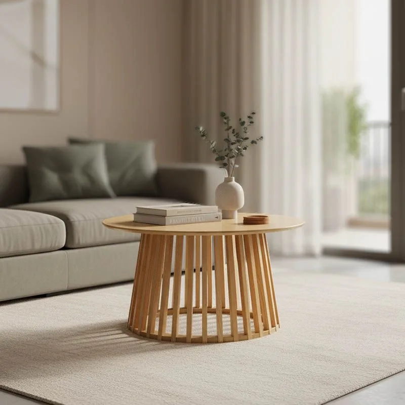 260-000023 Τραπέζι σαλονιού Domonic mdf/pw σε φυσική απόχρωση - Image 1