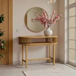 Κονσόλα Nodial MDF/Bamboo σε φυσική απόχρωση 120x39x85εκ - Image 2