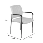 Καρέκλα επισκέπτη στοιβαζόμενη Cazen λευκό pu-πόδι χρωμίου - Image 2