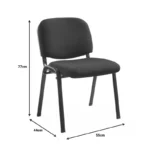 Καρέκλα επισκέπτη στοιβαζόμενη Anilian μαύρο ύφασμα-πόδι μαύρο μέταλλο - Image 2