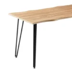 Τραπέζι Izzac επιφάνεια MDF sonoma-πόδι μαύρο μέταλλο 140x80x76εκ - Image 2