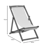 Σεζλόνγκ Franclow ξύλο ακακίας φυσικό-πανί pvc λευκό - Image 2