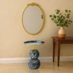 Βοηθητικό τραπέζι Dearest μαυρο μαρμάρου-χρυσό μέταλλο - Image 5