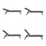 Ξαπλώστρα Boka αλουμίνιο και textilene σε μαύρη απόχρωση - Image 5