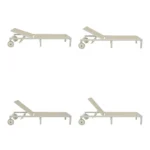 Ξαπλώστρα Mailo λευκό αλουμίνιο και textilene σε μπεζ απόχρωση - Image 5