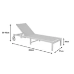 Ξαπλώστρα Mailo λευκό αλουμίνιο και textilene σε μπεζ απόχρωση - Image 2