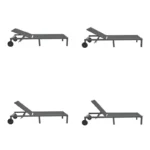 Ξαπλώστρα Mailo ανθρακί αλουμίνιο και textilene σε μαύρη απόχρωση - Image 5