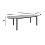 Τραπέζι επεκτεινόμενο Lafla αλουμίνιο σε σαμπανιζέ απόχρωση - Image 3