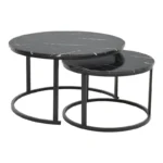 Τραπέζι σαλονιού Revelon σετ 2τεμ mdf σε απόχρωση μαύρο όψης μαρμάρου - Image 7