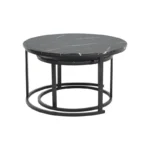 Τραπέζι σαλονιού Revelon σετ 2τεμ mdf σε απόχρωση μαύρο όψης μαρμάρου - Image 6