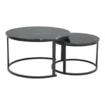 Τραπέζι σαλονιού Revelon σετ 2τεμ mdf σε απόχρωση μαύρο όψης μαρμάρου - Image 5