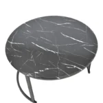 Τραπέζι σαλονιού Revelon σετ 2τεμ mdf σε απόχρωση μαύρο όψης μαρμάρου - Image 4