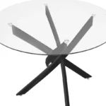 Τραπέζι Antoro γυαλί και μεταλλικά πόδια σε μαύρη απόχρωση Φ80x75εκ - Image 4