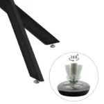 Τραπέζι Antoro γυαλί και μεταλλικά πόδια σε μαύρη απόχρωση Φ80x75εκ - Image 6