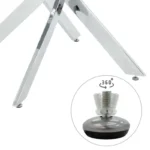 Τραπέζι Antoro γυαλί και μεταλλικά πόδια σε απόχρωση χρωμίου Φ80x75εκ - Image 6