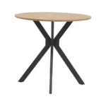 Τραπέζι Xuson φυσικό mdf-πόδι μαύρο μέταλλο Φ120x75εκ - Image 3