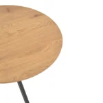 Τραπέζι Xuson φυσικό mdf-πόδι μαύρο μέταλλο Φ120x75εκ - Image 5