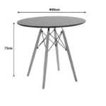 Τραπέζι Julita MDF μαυρο-πόδια σε φυσική απόχρωση Φ80x73εκ - Image 5