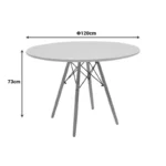 Τραπέζι Julita MDF λευκό και ξύλο οξιάς σε φυσική απόχρωση Φ120x73εκ - Image 3