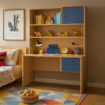 Εταζέρα Γραφείου Sailor Ξύλινη με Μπλε Λεπτομέρειες – Λειτουργικός & Μοντέρνος Σχεδιασμός