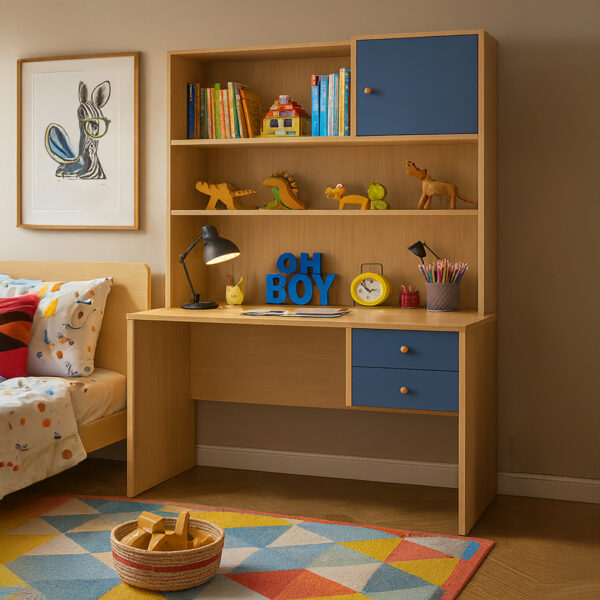 Εταζέρα Γραφείου Sailor Ξύλινη με Μπλε Λεπτομέρειες – Λειτουργικός & Μοντέρνος Σχεδιασμός