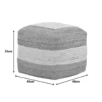 Σκαμπό-πουφ Sofian μπεζ 100% γιούτα 40x40x35εκ - Image 2