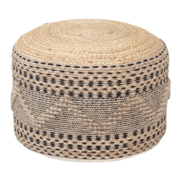 Σκαμπό-πουφ Βangku γιούτα-βαμβάκι σε φυσική απόχρωση