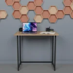 Γραφείο εργασίας τοίχου πτυσσόμενο Thox oak μελαμίνης-μαύρο μέταλλο - Image 4