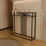 Κονσόλα Convida ανθρακί με μαύρο μεταλλικό σκελετό 100x25x90εκ - Image 5