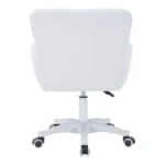 Καρέκλα γραφείου εργασίας Givole σε λευκό μπουκλέ ύφασμα - Image 3