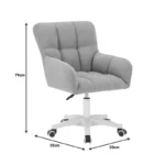 Καρέκλα γραφείου εργασίας Givole σε γκρι μπουκλέ ύφασμα - Image 2