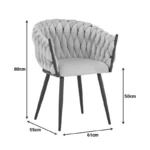 Πολυθρόνα Vivian κίτρινο βελούδο-πόδι μαύρο μέταλλο 61x55x80εκ - Image 6