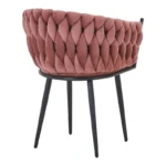 Πολυθρόνα Vivian σάπιο μήλο βελούδο-πόδι μαύρο μέταλλο 61x55x80εκ - Image 3