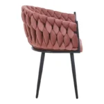 Πολυθρόνα Vivian σάπιο μήλο βελούδο-πόδι μαύρο μέταλλο 61x55x80εκ - Image 4