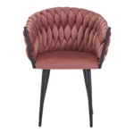 Πολυθρόνα Vivian σάπιο μήλο βελούδο-πόδι μαύρο μέταλλο 61x55x80εκ - Image 5