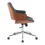 Καρέκλα γραφείου Setulo μαύρο pu-βάση χρωμίου - Image 5